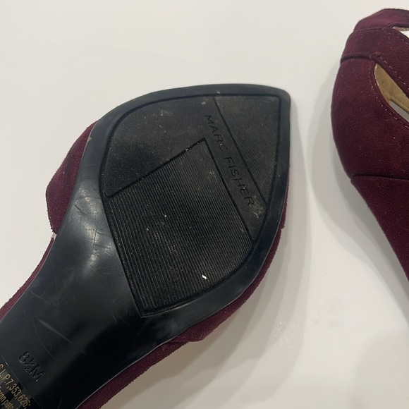 Marc Fisher Burgundy Nimble2 Ankle Strap Pointed Toe Heels - Picture 11 of 11
